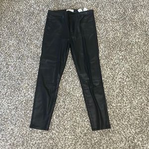 Abercrombie leather look coated black jeans